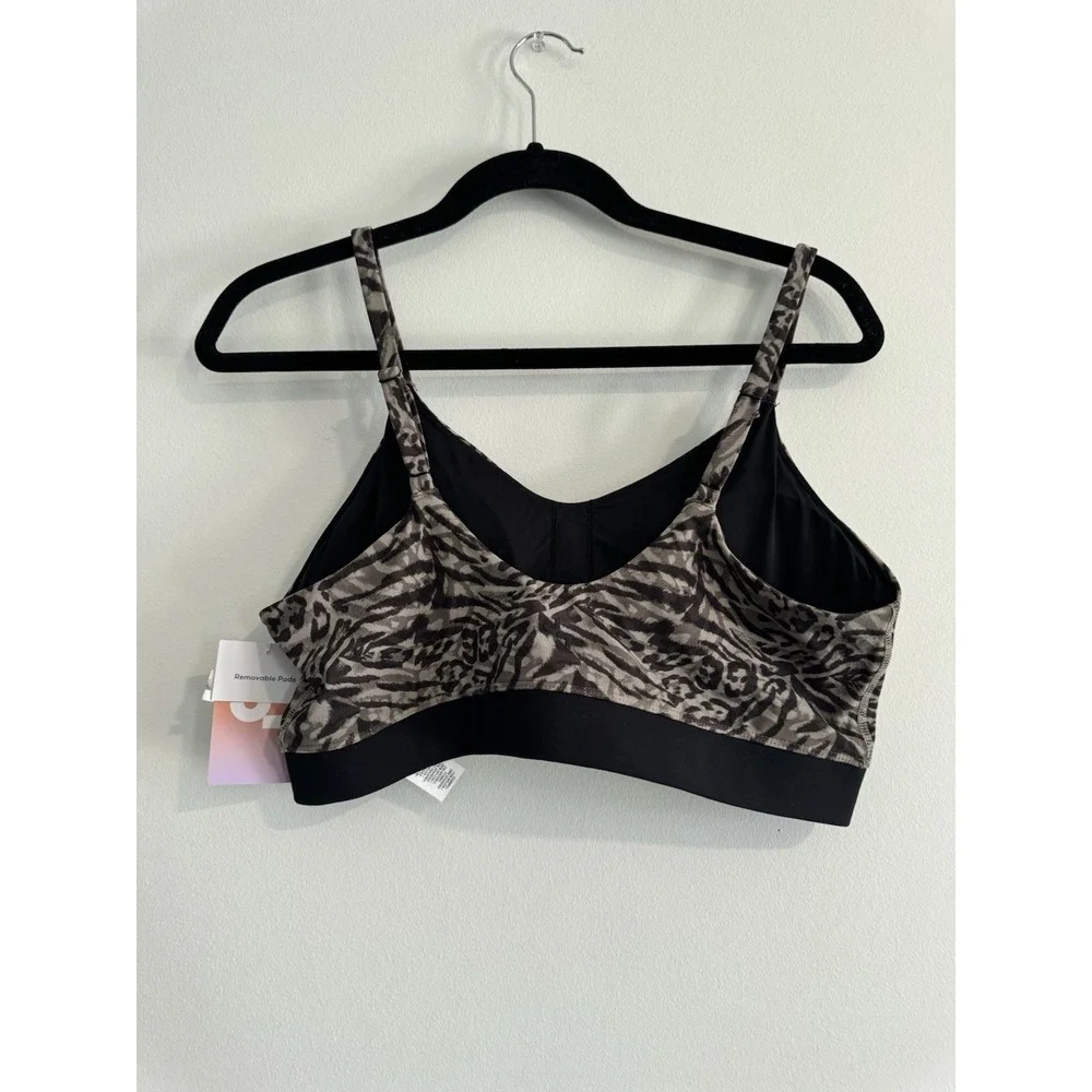 Joy Lab Womens Multicolor Zebra Animal Print Sports Bra XL‎ Extra Large